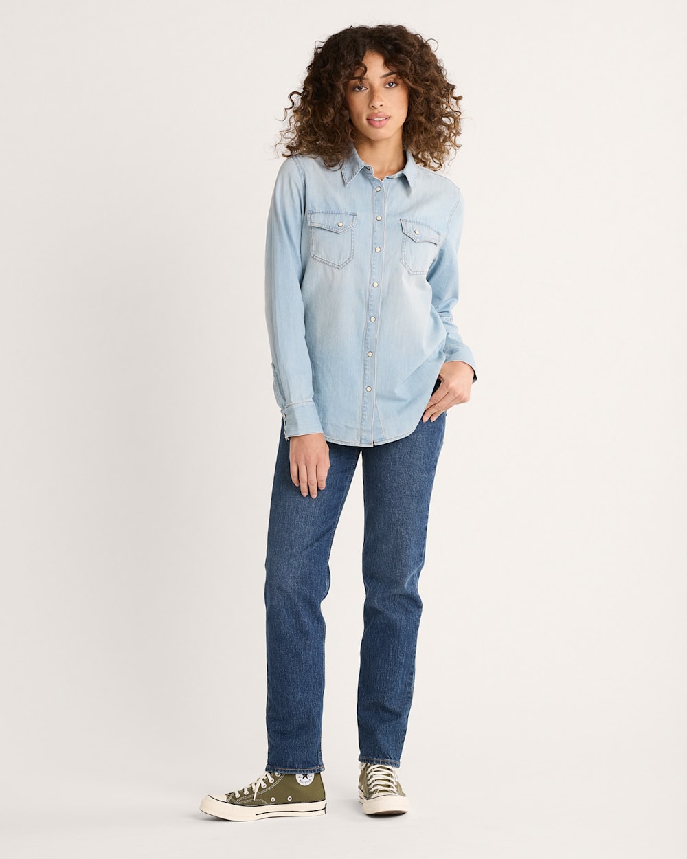 PENDLETON WOMEN'S CHAMBRAY GAMBLER SHIRT