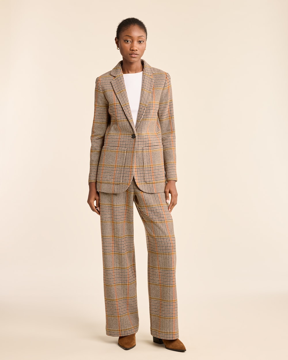 PENDLETON WOMEN'S GLEN PLAID WOOL TROUSERS
