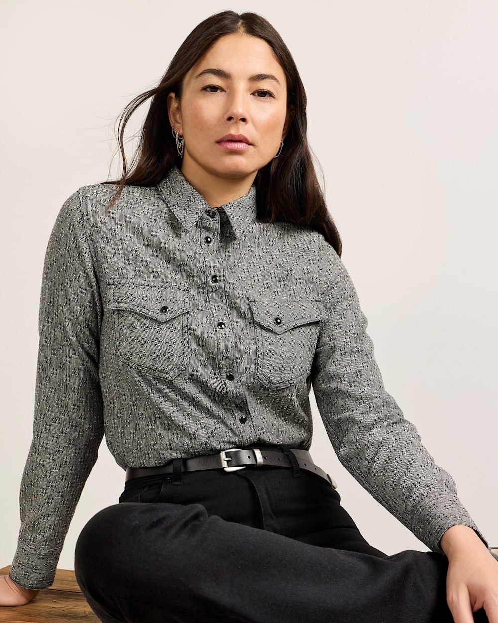 PENDLETON WOMEN'S TEXTURED WOOL GAMBLER SHIRT