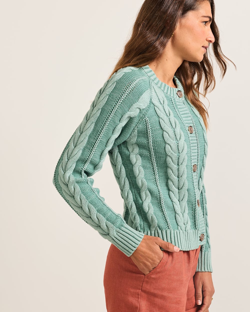PENDLETON WOMEN'S COTTON CABLE CARDIGAN