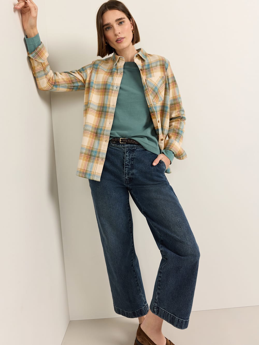 PENDLETON WOMEN'S PLAID COTTON FLANNEL RELAXED SHIRT