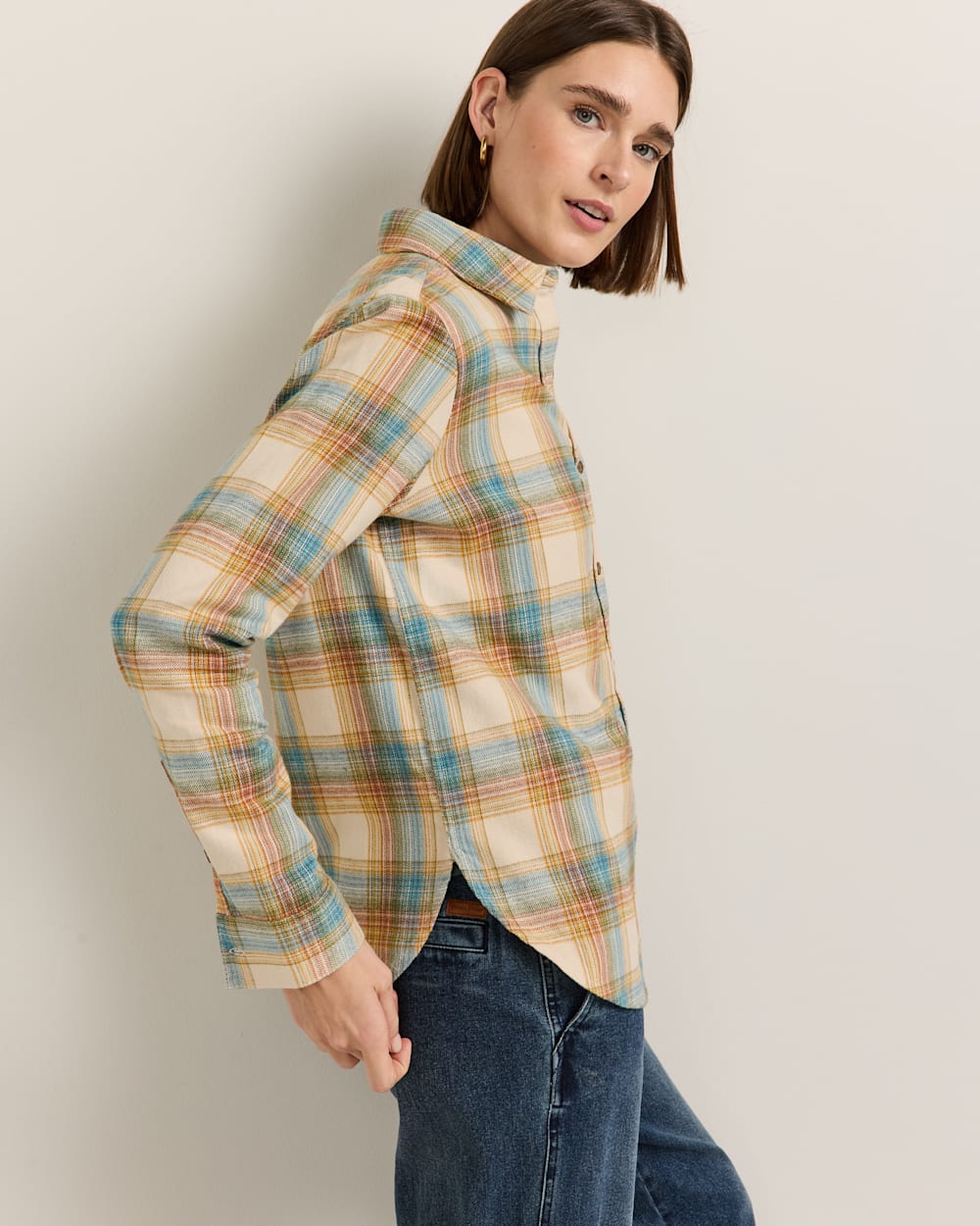 PENDLETON WOMEN'S PLAID COTTON FLANNEL RELAXED SHIRT