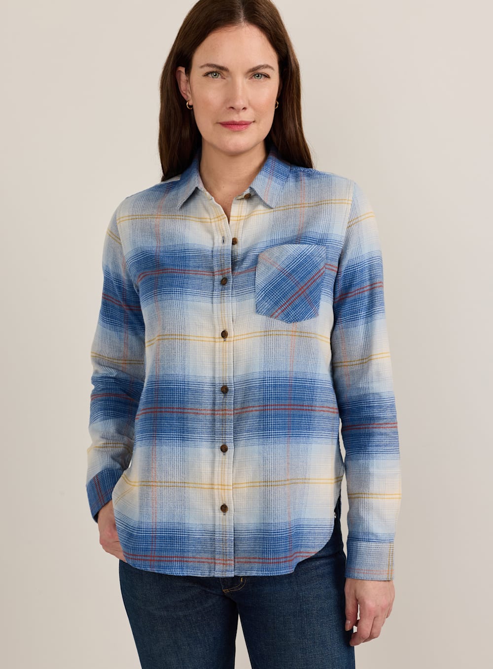 PENDLETON WOMEN'S PLAID COTTON FLANNEL RELAXED SHIRT