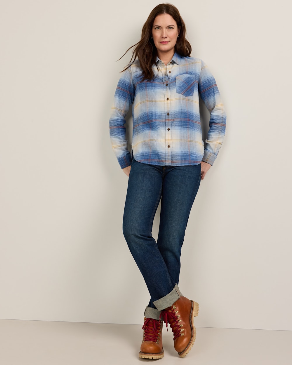 PENDLETON WOMEN'S PLAID COTTON FLANNEL RELAXED SHIRT
