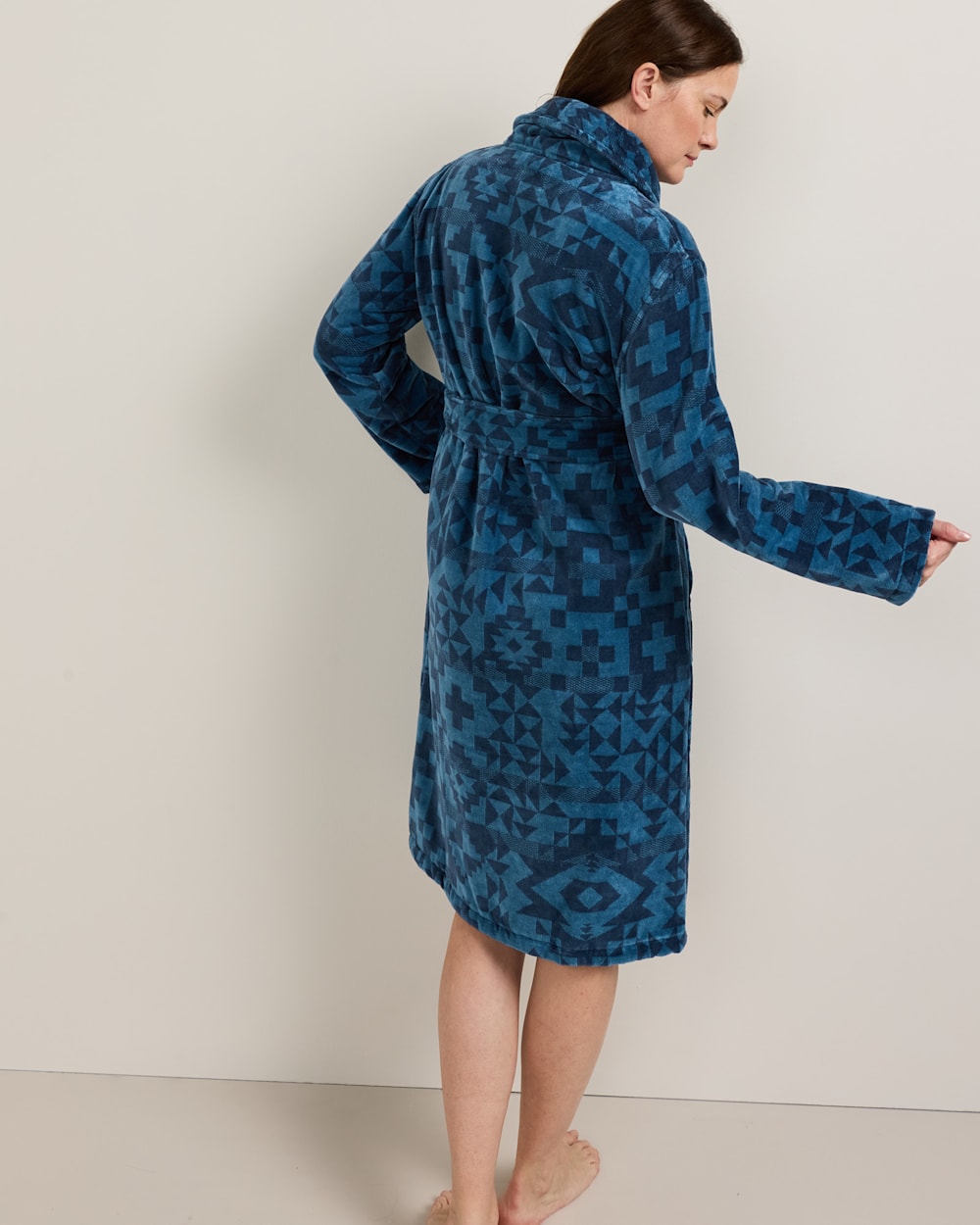 PENDLETON WOMEN'S BLUE RIDGE COTTON TERRY VELOUR BATHROBE