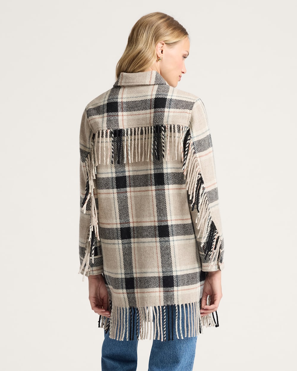 PENDLETON WOMEN'S PLAID JOLENE WOOL FRINGED JACKET