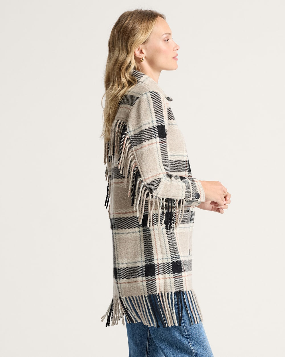 PENDLETON WOMEN'S PLAID JOLENE WOOL FRINGED JACKET