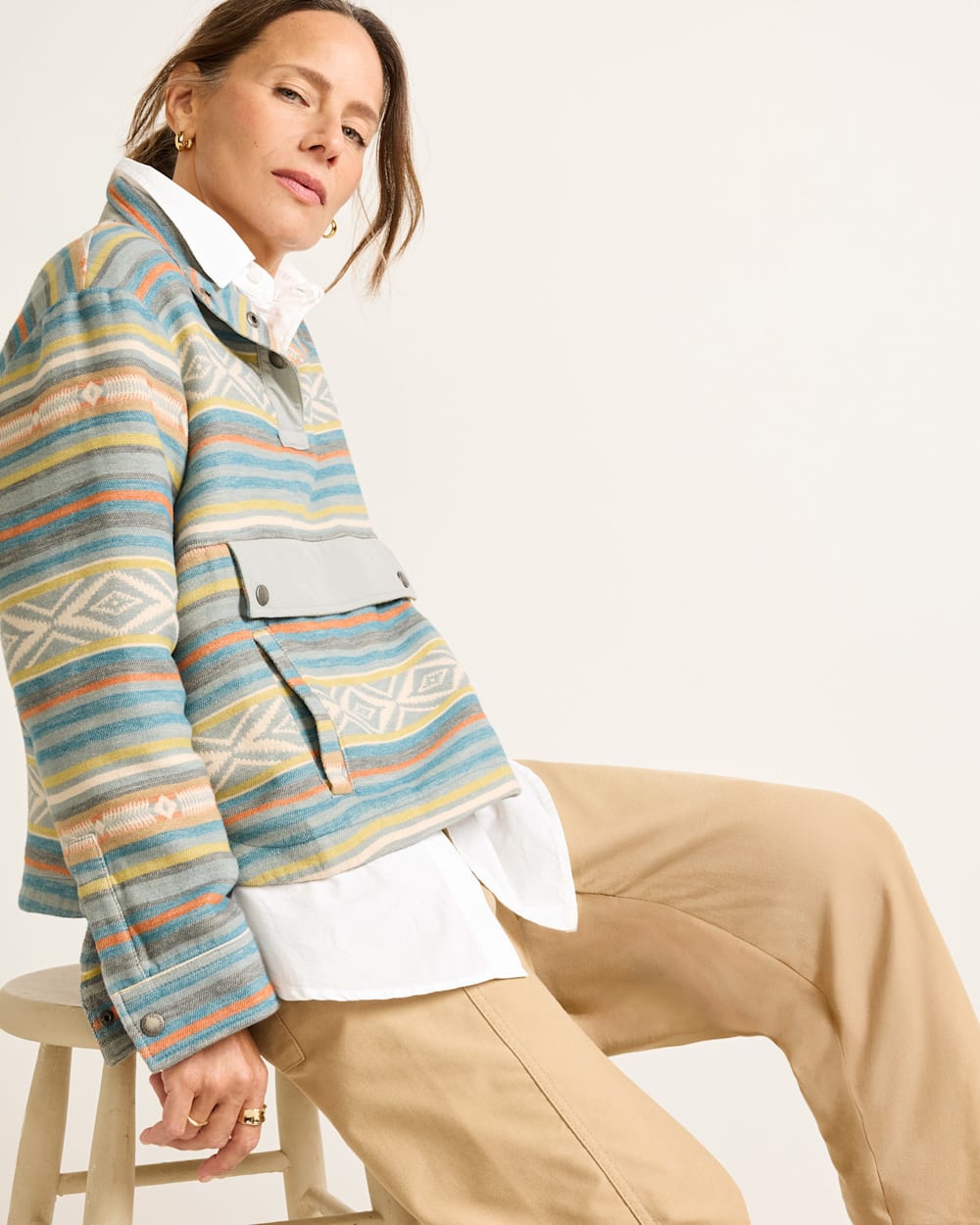 PENDLETON WOMEN'S DOUBLESOFT HALF-SNAP PULLOVER