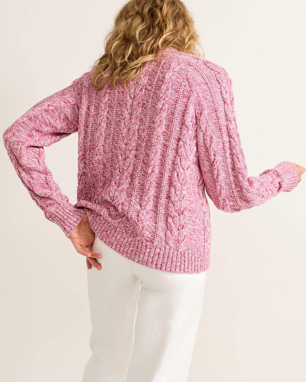 PENDLETON WOMEN'S MARLED COTTON CABLE CARDIGAN