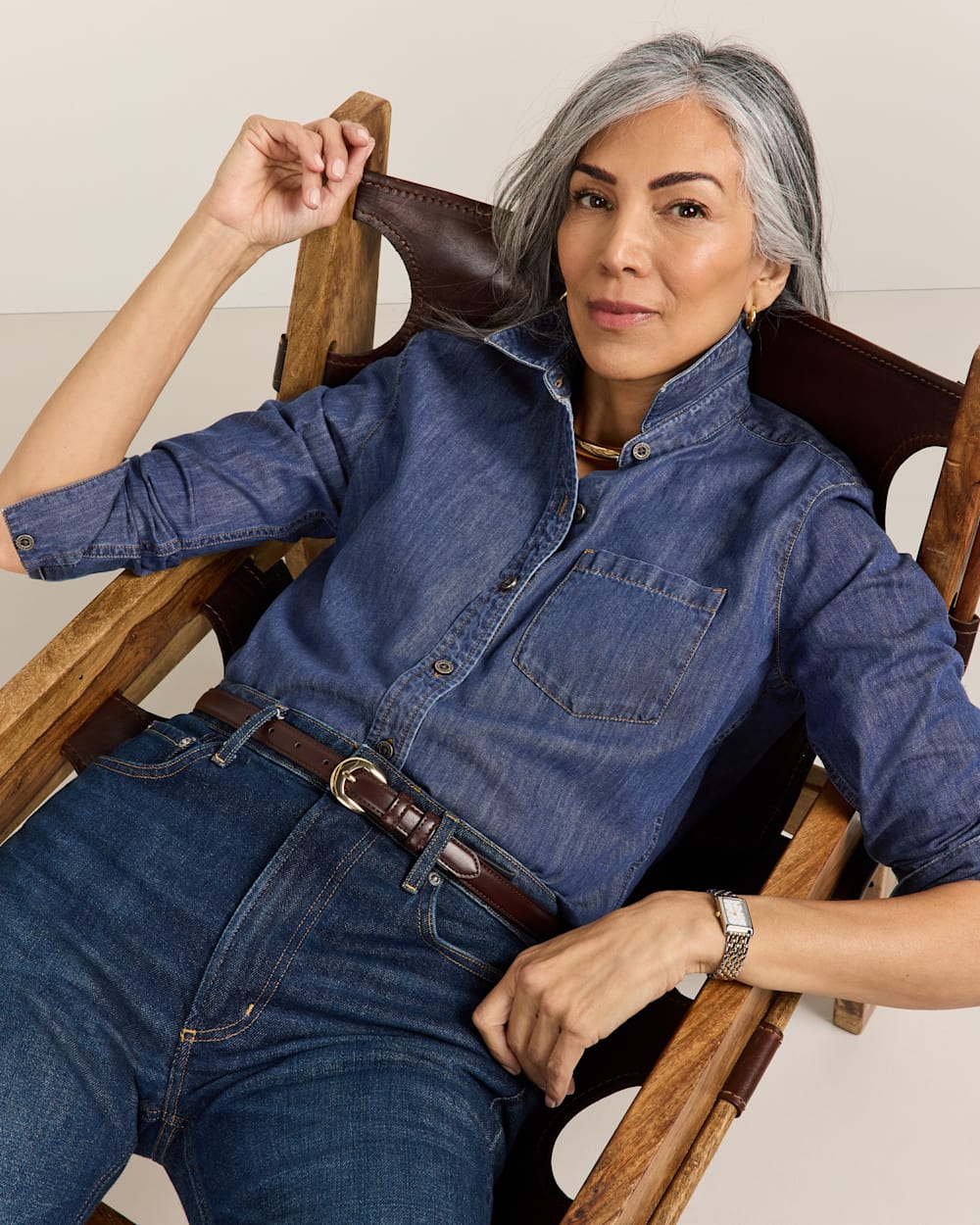 PENDLETON WOMEN'S CHAMBRAY PERFECT ONE POCKET SHIRT