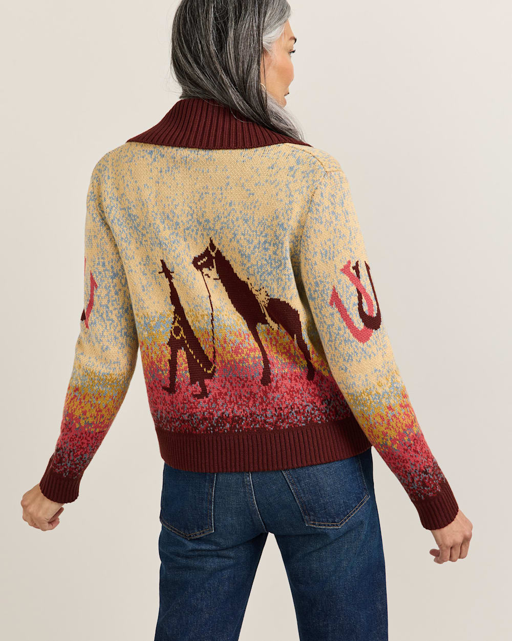 PENDLETON WOMEN'S WESTERN SCENIC COTTON CARDIGAN