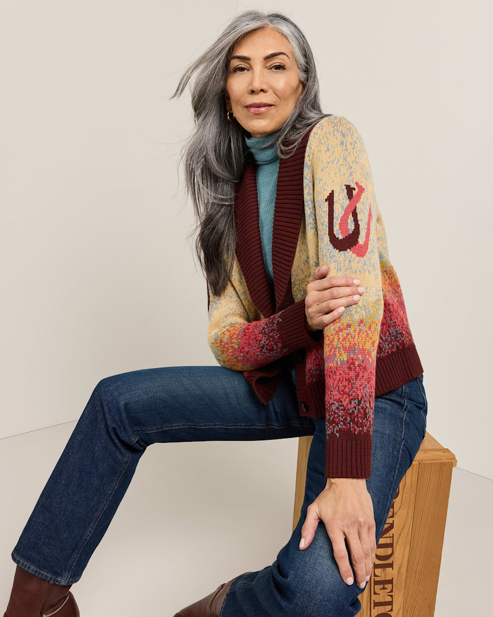 PENDLETON WOMEN'S WESTERN SCENIC COTTON CARDIGAN