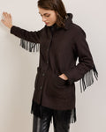 PENDLETON WOMEN'S HERRINGBONE JOLENE WOOL FRINGED JACKET