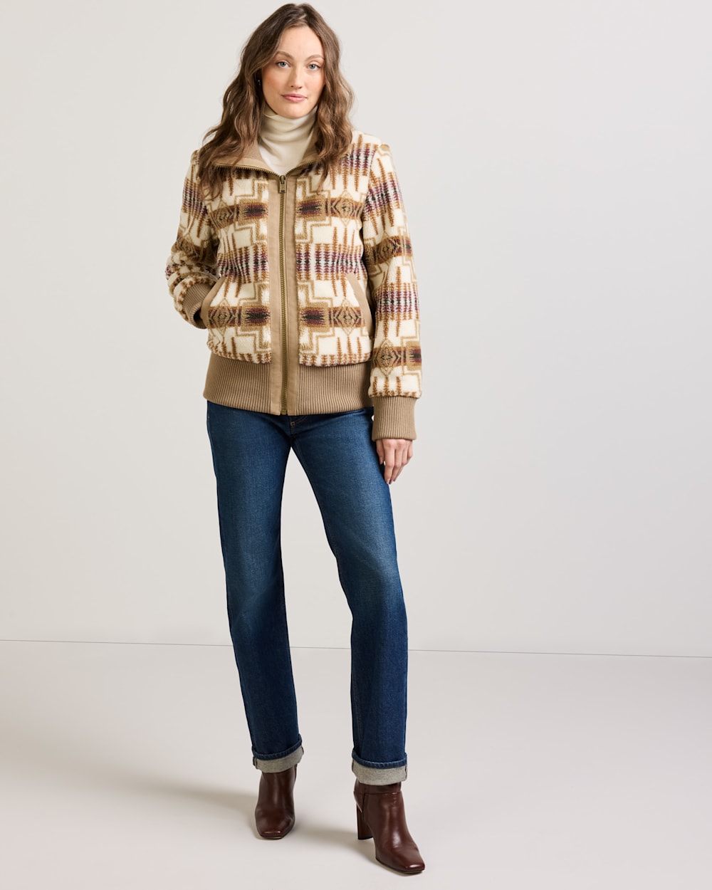 PENDLETON WOMEN'S HARDING FOXGLOVE FLEECE BOMBER JACKET