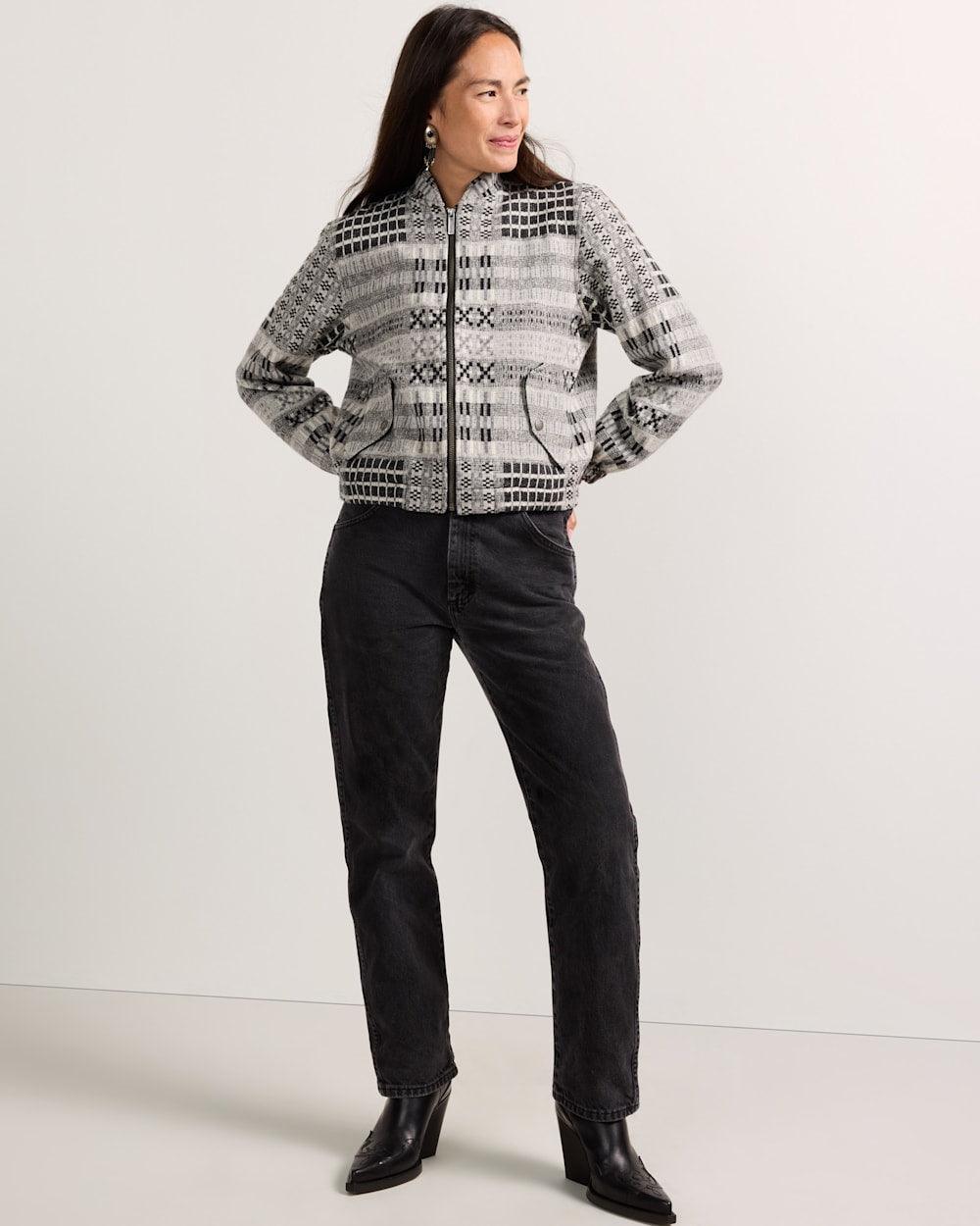 PENDLETON WOMEN'S TEXTURED WOOL BOMBER JACKET