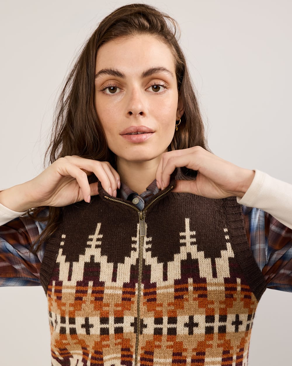 PENDLETON WOMEN'S GRAPHIC SHETLAND COLLECTION ZIP VEST