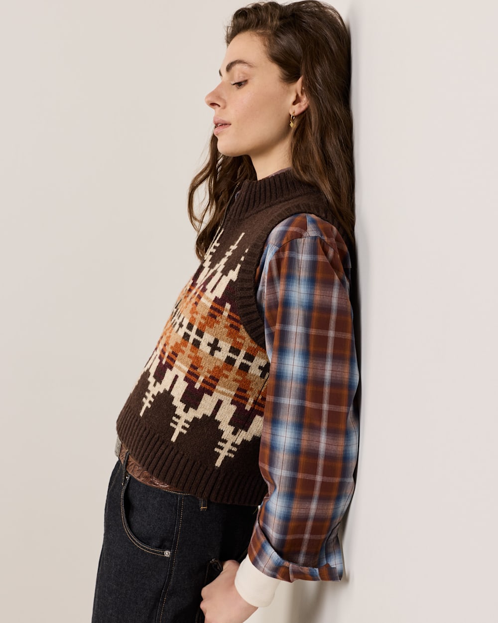 PENDLETON WOMEN'S GRAPHIC SHETLAND COLLECTION ZIP VEST