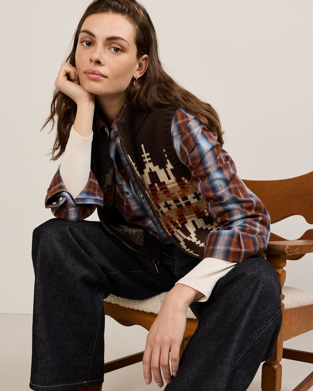 PENDLETON WOMEN'S GRAPHIC SHETLAND COLLECTION ZIP VEST