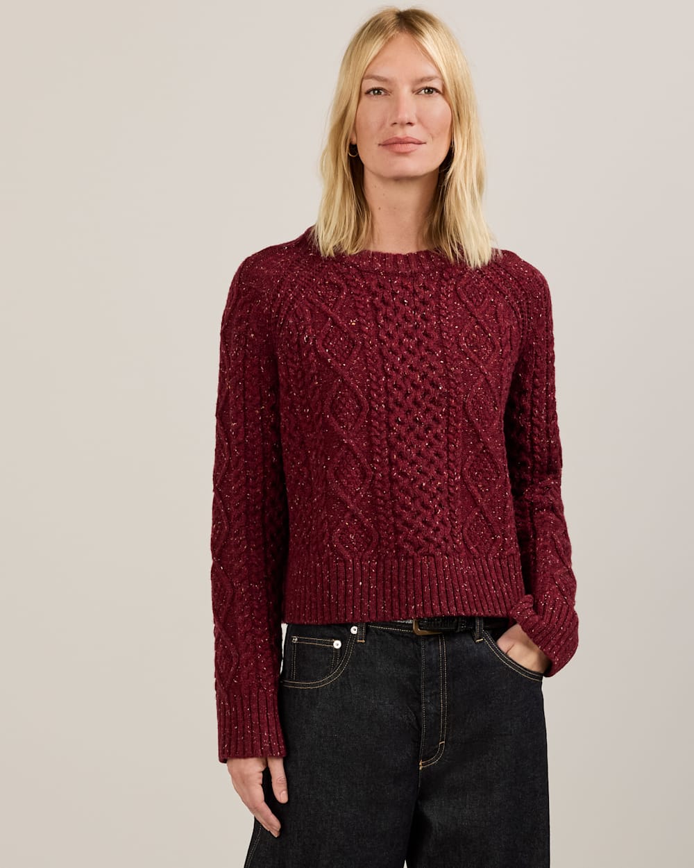 PENDLETON WOMEN'S FISHERMAN DONEGAL WOOL SWEATER