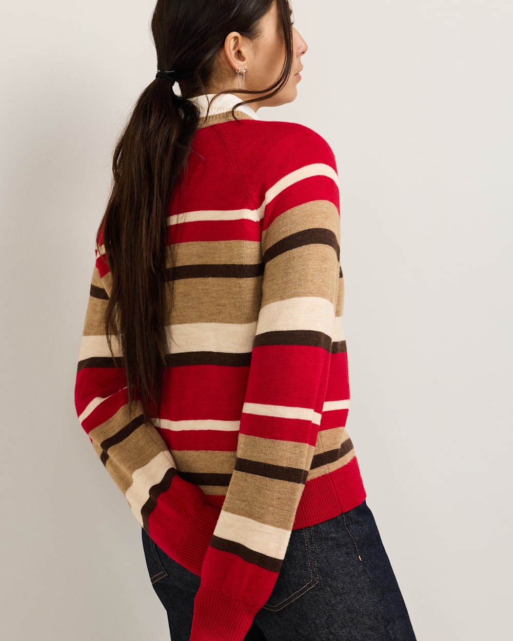 PENDLETON WOMEN'S MERINO MULTI STRIPE SWEATER