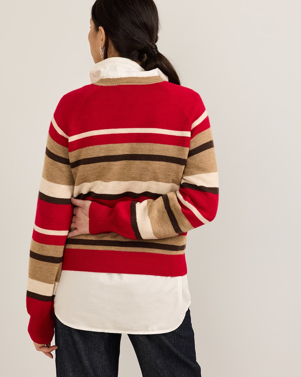 PENDLETON WOMEN'S MERINO MULTI STRIPE SWEATER