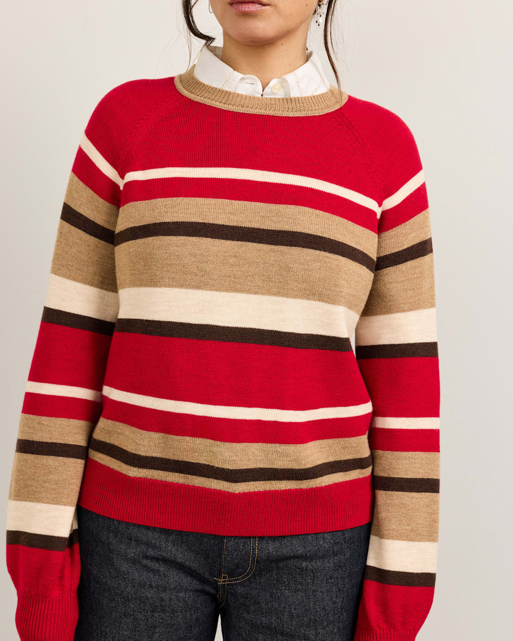 PENDLETON WOMEN'S MERINO MULTI STRIPE SWEATER