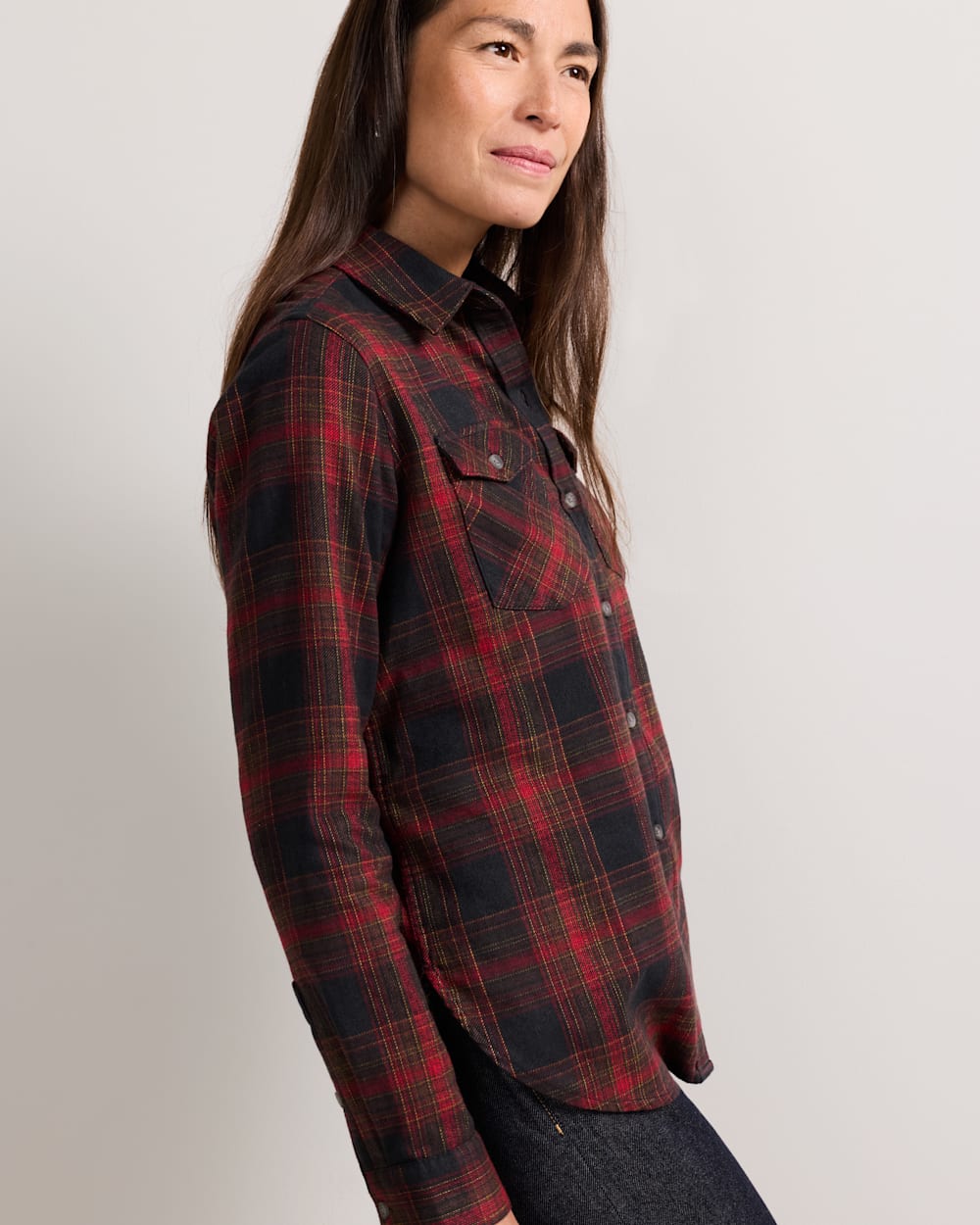 PENDLETON WOMEN'S PLAID PERFECT TWO POCKET FLANNEL SHIRT