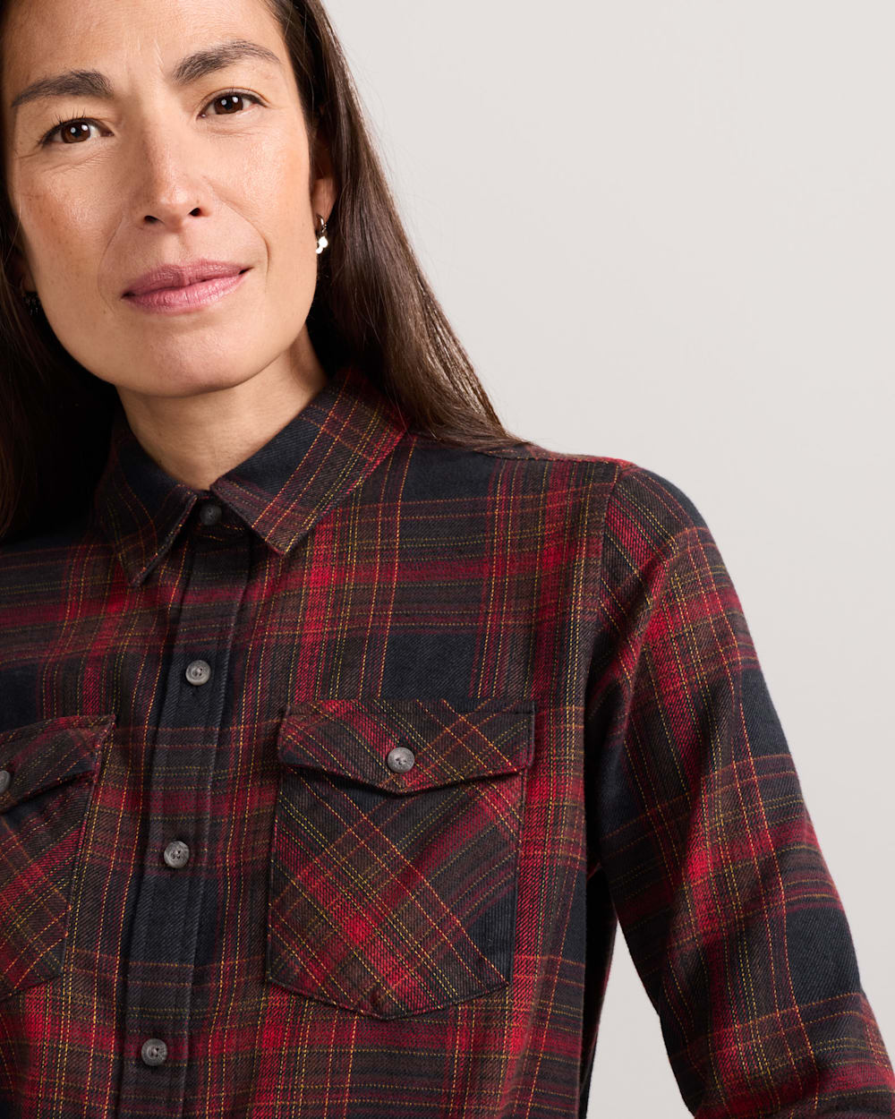 PENDLETON WOMEN'S PLAID PERFECT TWO POCKET FLANNEL SHIRT