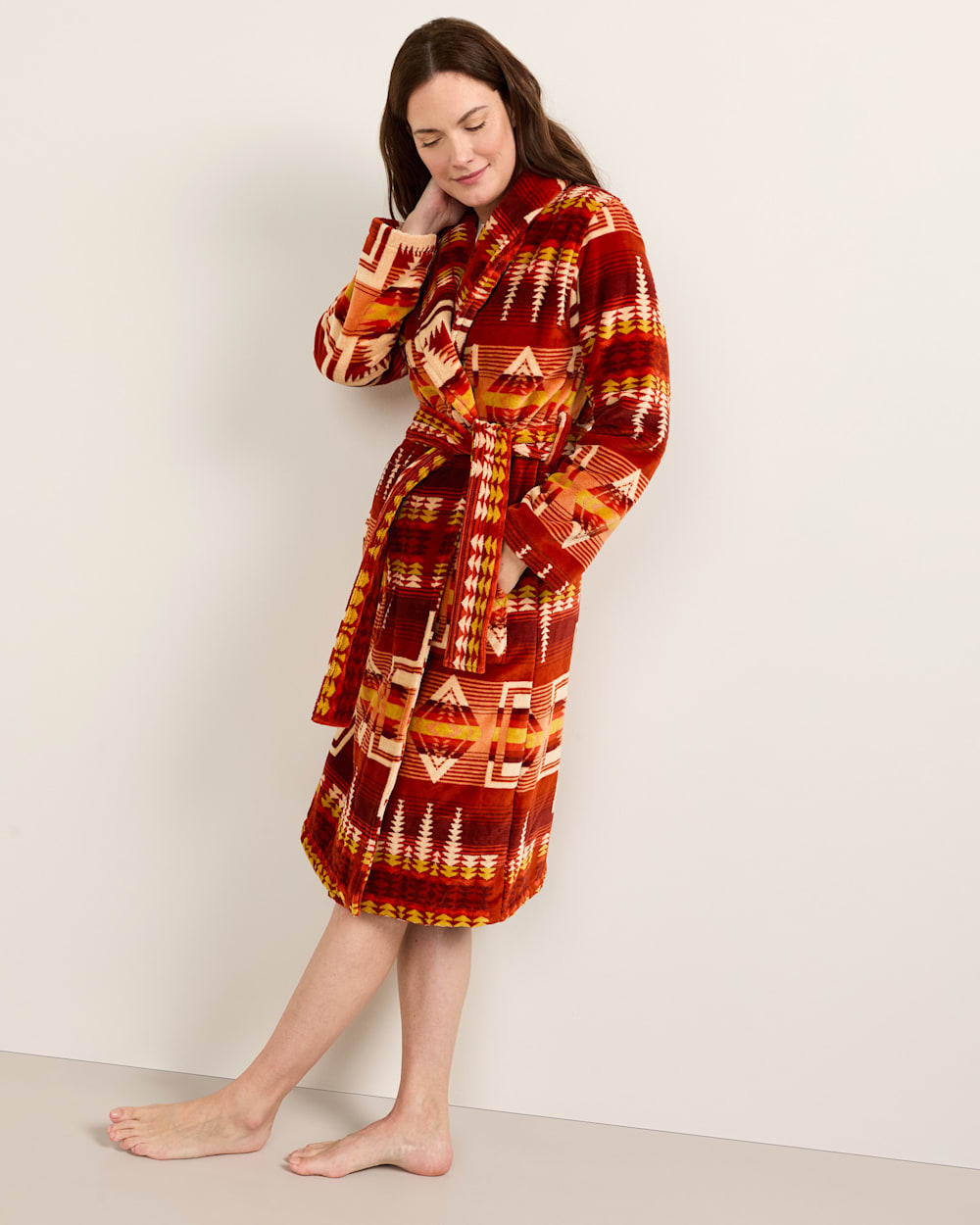 PENDLETON WOMEN'S HARDING COTTON TERRY VELOUR BATHROBE
