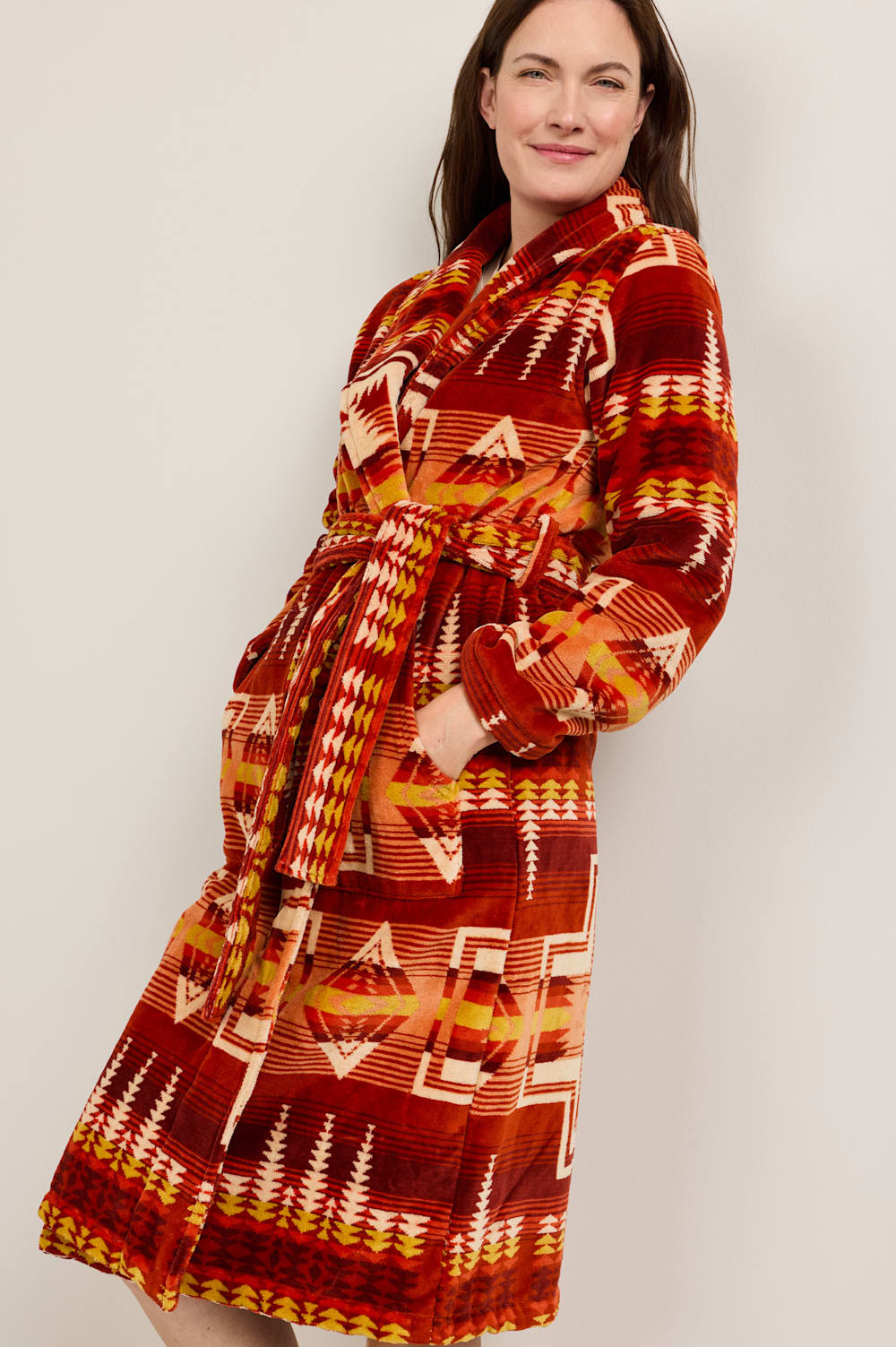 PENDLETON WOMEN'S HARDING COTTON TERRY VELOUR BATHROBE