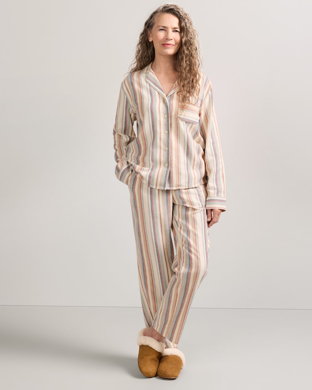 PENDLETON WOMEN'S MULTI STRIPE FLANNEL PAJAMA SET