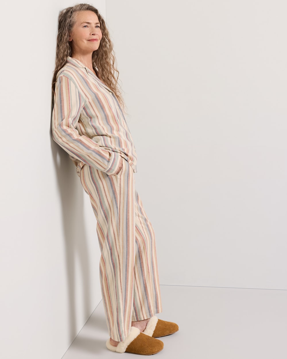 PENDLETON WOMEN'S MULTI STRIPE FLANNEL PAJAMA SET