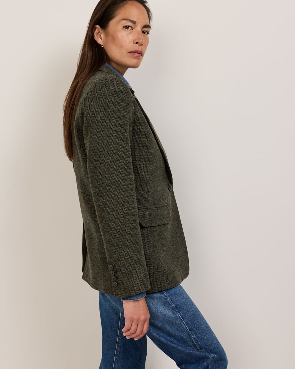 PENDLETON WOMEN'S HERRINGBONE TWEED WOOL BLAZER