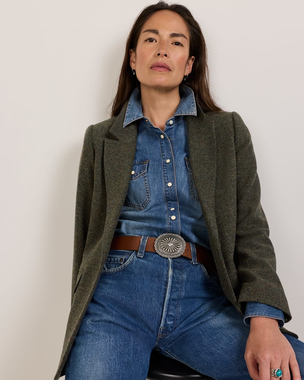 PENDLETON WOMEN'S HERRINGBONE TWEED WOOL BLAZER