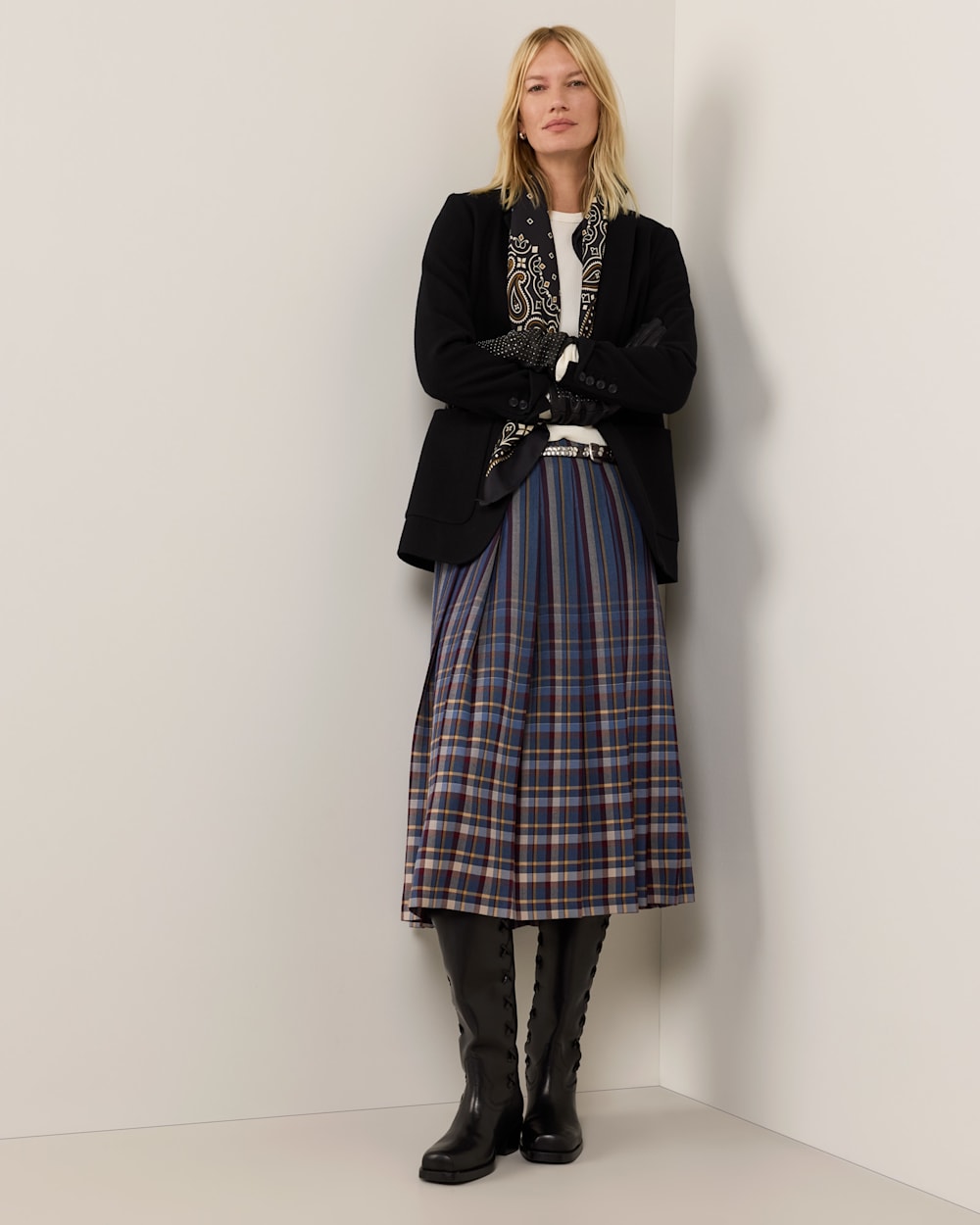 PENDLETON WOMEN'S WORSTED WOOL PLEATED SKIRT