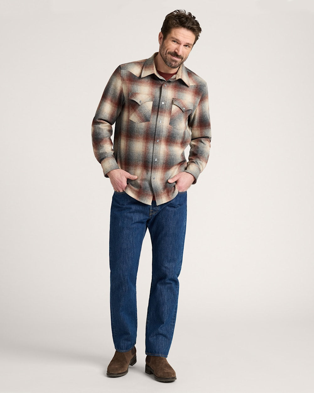PENDLETON MEN'S PLAID SNAP-FRONT WESTERN CANYON SHIRT
