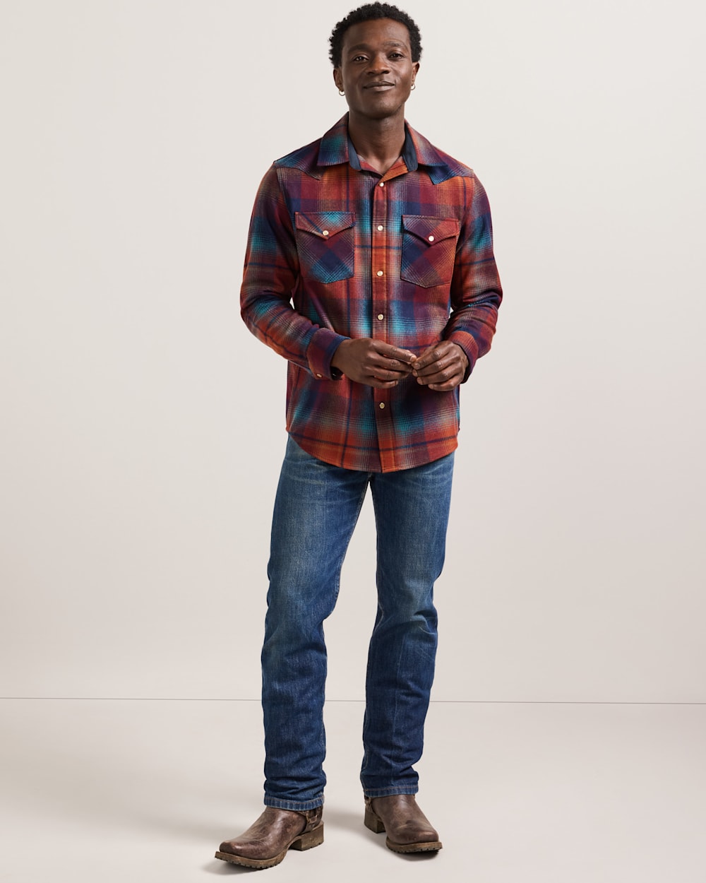 PENDLETON MEN'S PLAID SNAP-FRONT WESTERN CANYON SHIRT