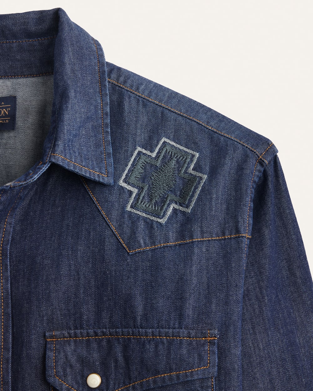 PENDLETON MEN'S RODEO EMBROIDERED DENIM GAMBLER SHIRT