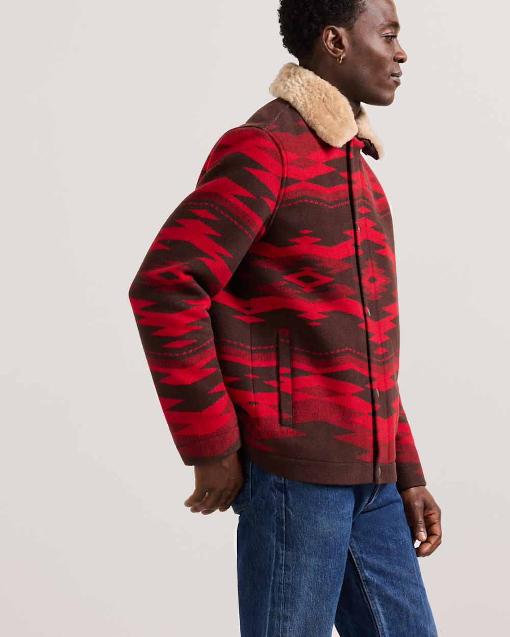 PENDLETON MEN'S SILVERTON SHEARLING COLLAR WOOL COAT