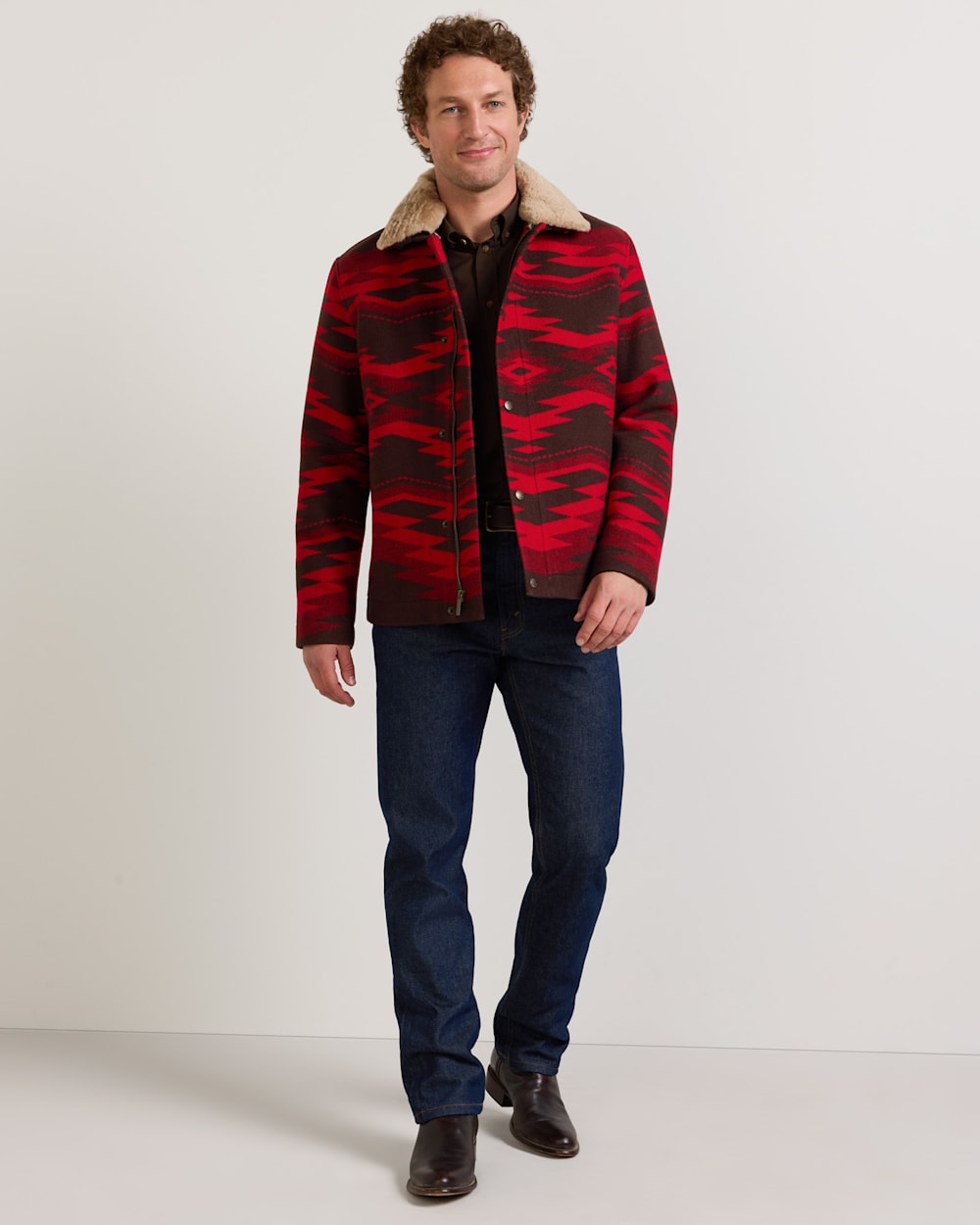 PENDLETON MEN'S SILVERTON SHEARLING COLLAR WOOL COAT