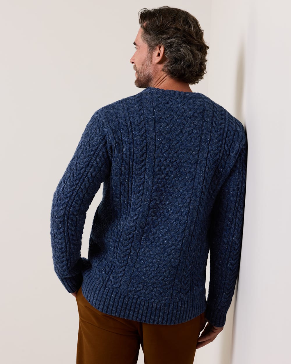 PENDLETON MEN'S WOOL DONEGAL FISHERMAN SWEATER