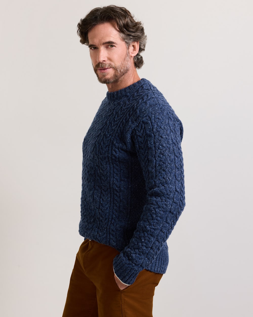 PENDLETON MEN'S WOOL DONEGAL FISHERMAN SWEATER