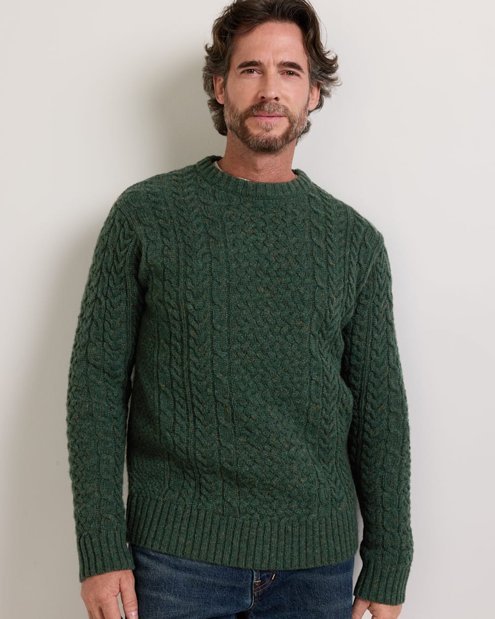 PENDLETON MEN'S WOOL DONEGAL FISHERMAN SWEATER