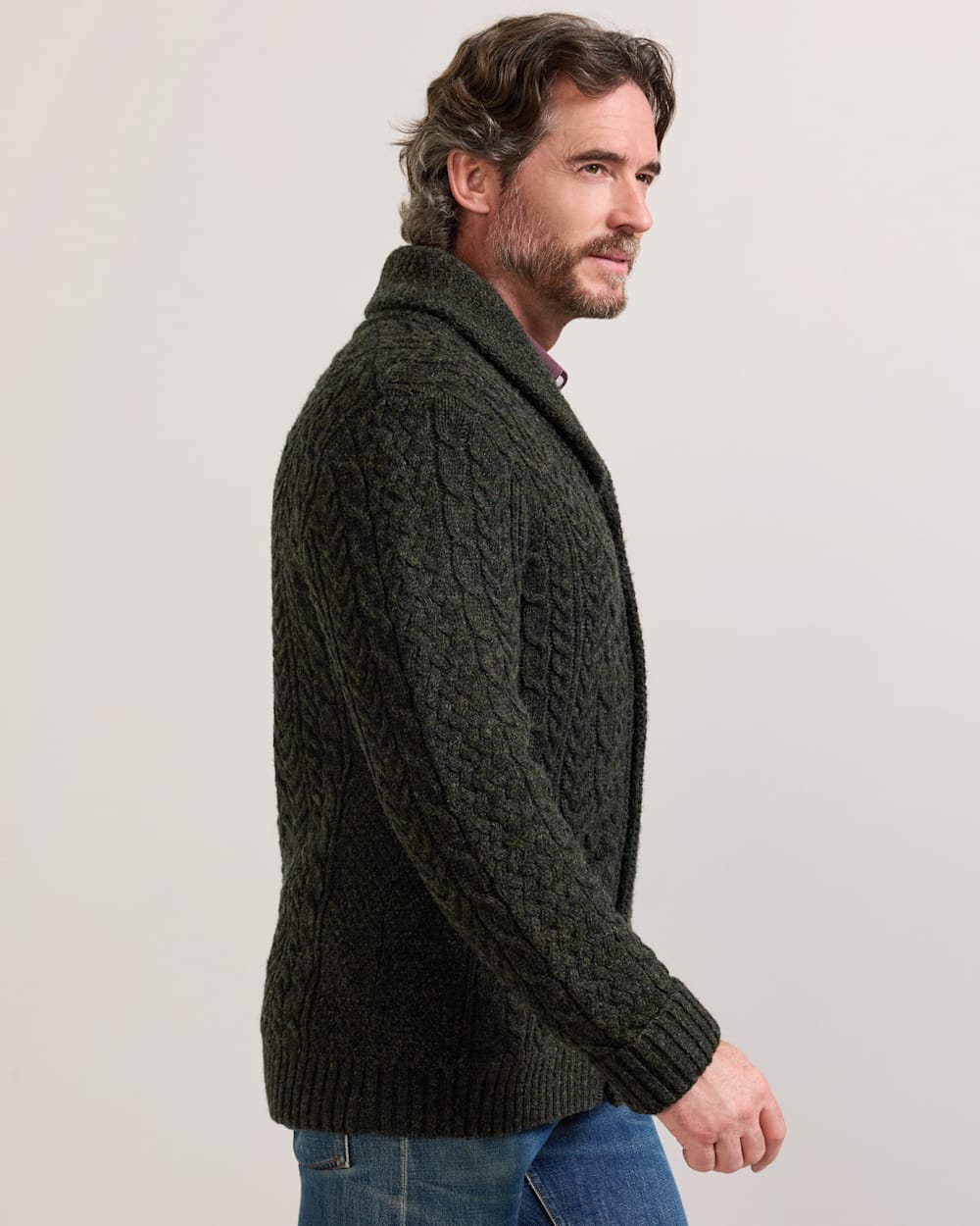 PENDLETON MEN'S WOOL FISHERMAN CARDIGAN