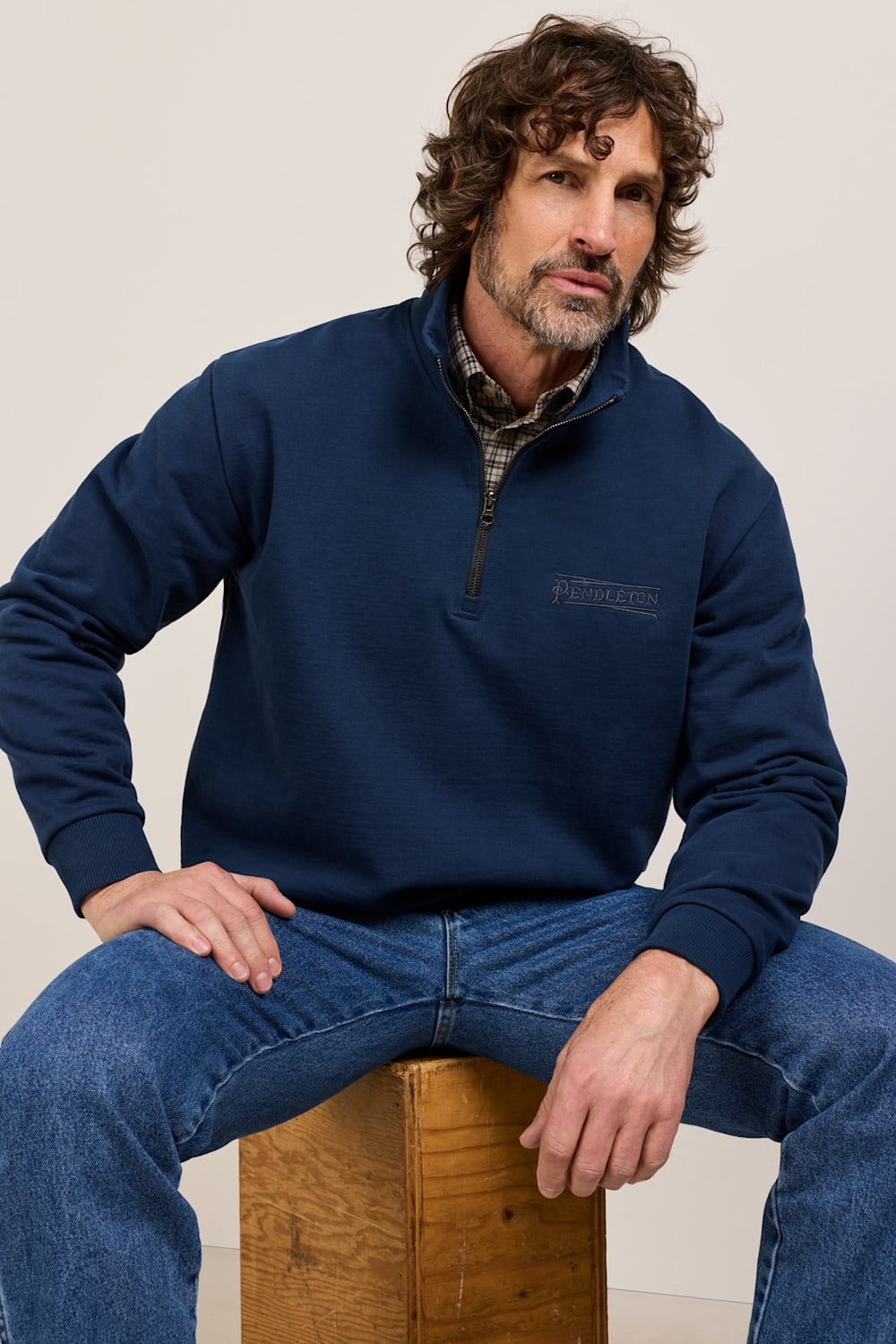 PENDLETON MEN'S FRENCH TERRY QUARTER-ZIP SWEATSHIRT