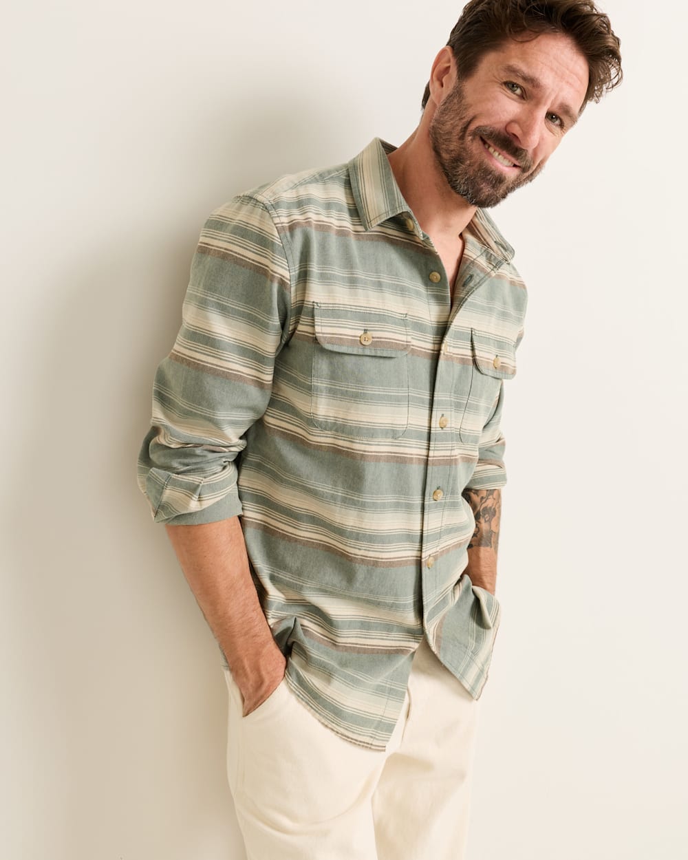 PENDLETON MEN'S STRIPE BEACH SHACK COTTON SHIRT