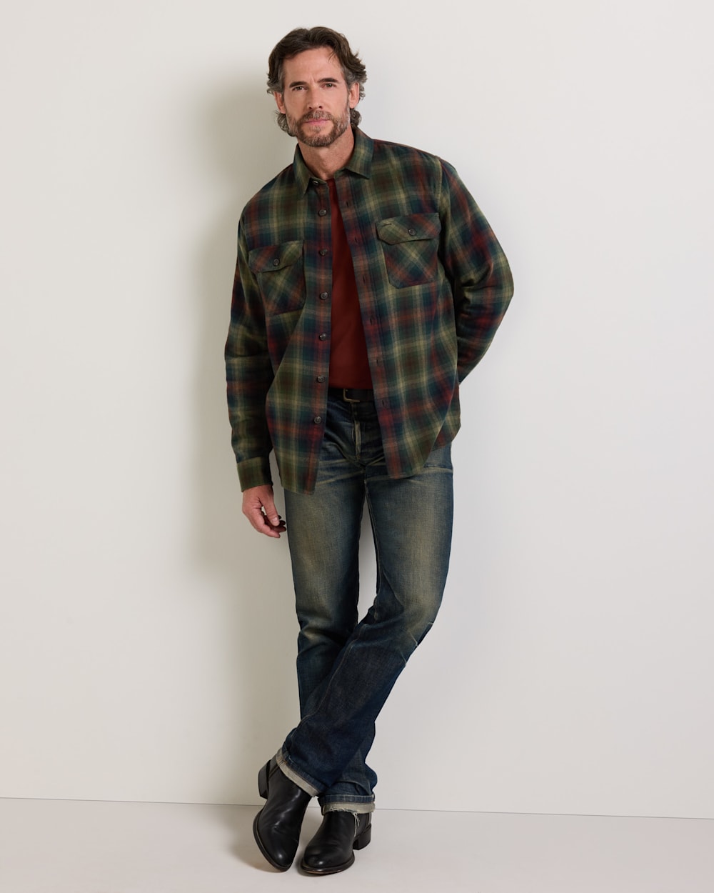PENDLETON MEN'S PLAID BURNSIDE COTTON FLANNEL SHIRT
