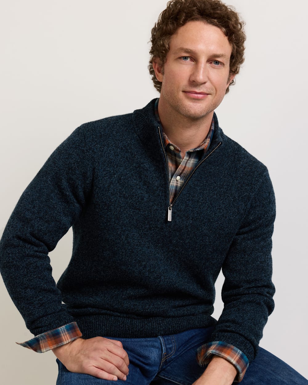 PENDLETON MEN'S SHETLAND COLLECTION QUARTER-ZIP SWEATER