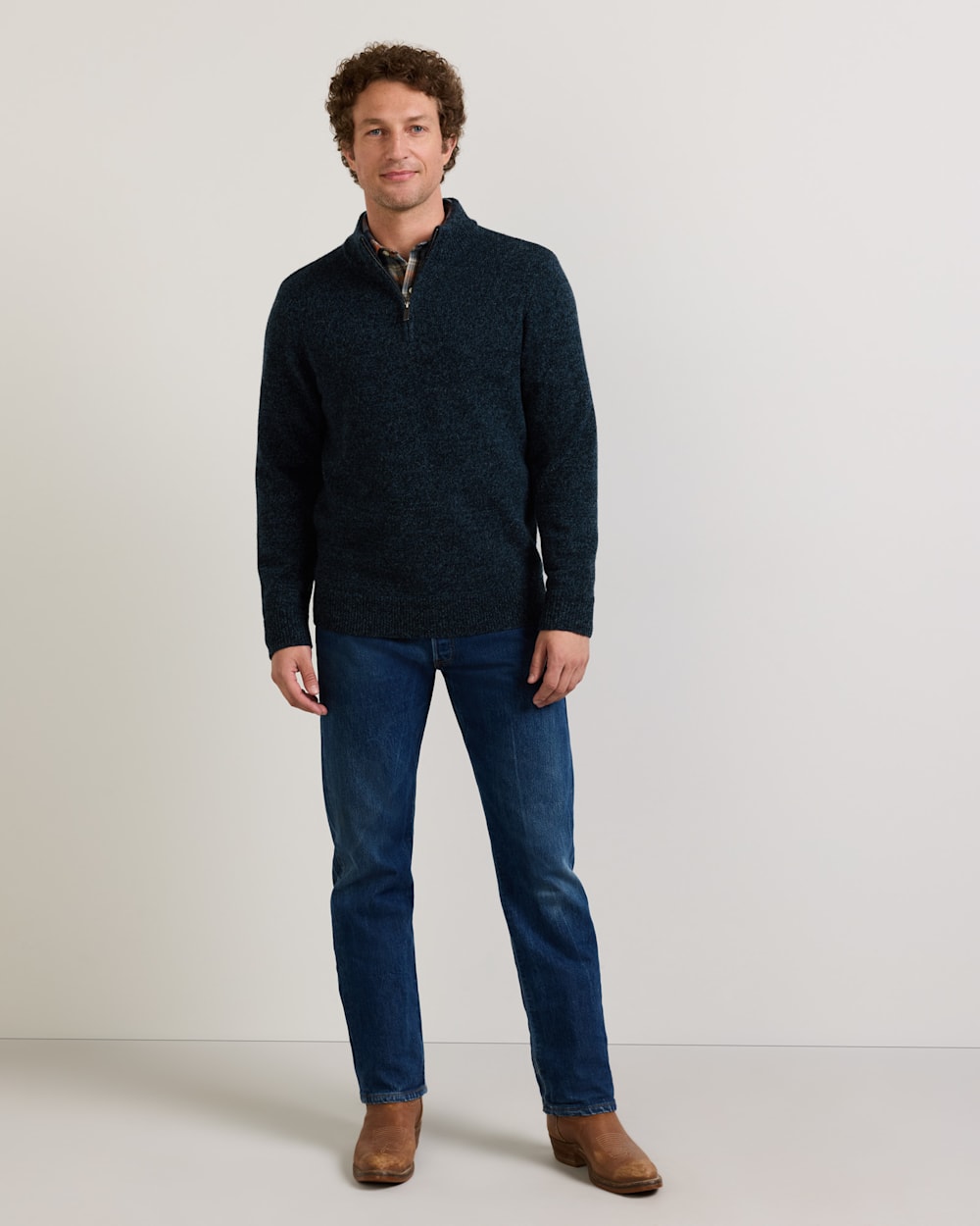 PENDLETON MEN'S SHETLAND COLLECTION QUARTER-ZIP SWEATER