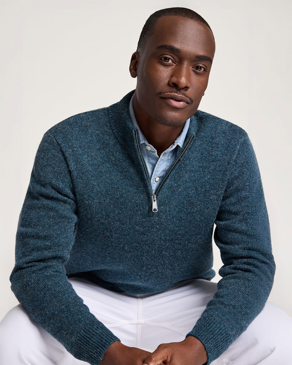 PENDLETON MEN'S SHETLAND COLLECTION QUARTER-ZIP SWEATER